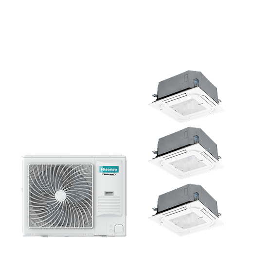 Hisense Compact Cassette PAC TRIPLE cassette 4-weg 8-serie 10,5 kW (R32) 230V