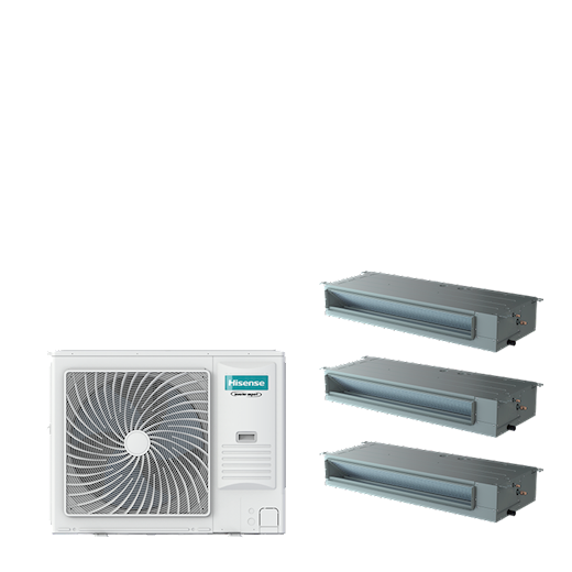 Hisense Kanaalunit (lage inbouwhoogte) PAC TRIPLE kanaal 8-serie 17,5 kW (R32) 400V