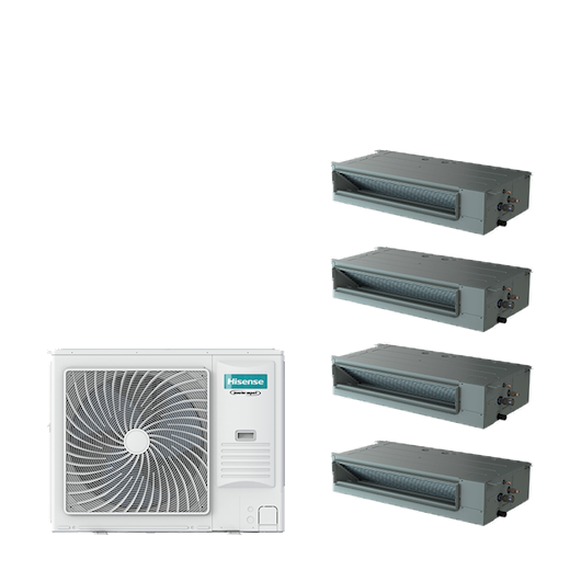 Hisense Kanaalunit (lage inbouwhoogte) PAC QUAD kanaal 8-serie 17,5 kW (R32) 400V