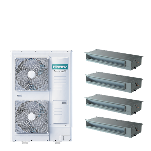 Hisense Kanaalunit (lage inbouwhoogte) PAC QUAD kanaal 8-serie 20 kW (R32) 400V
